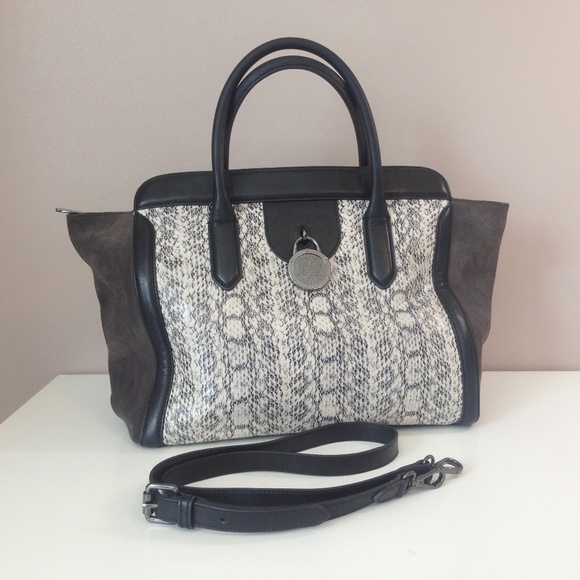 Vince Camuto Handbags - Vince Camuto snakeskin leather suede satchel